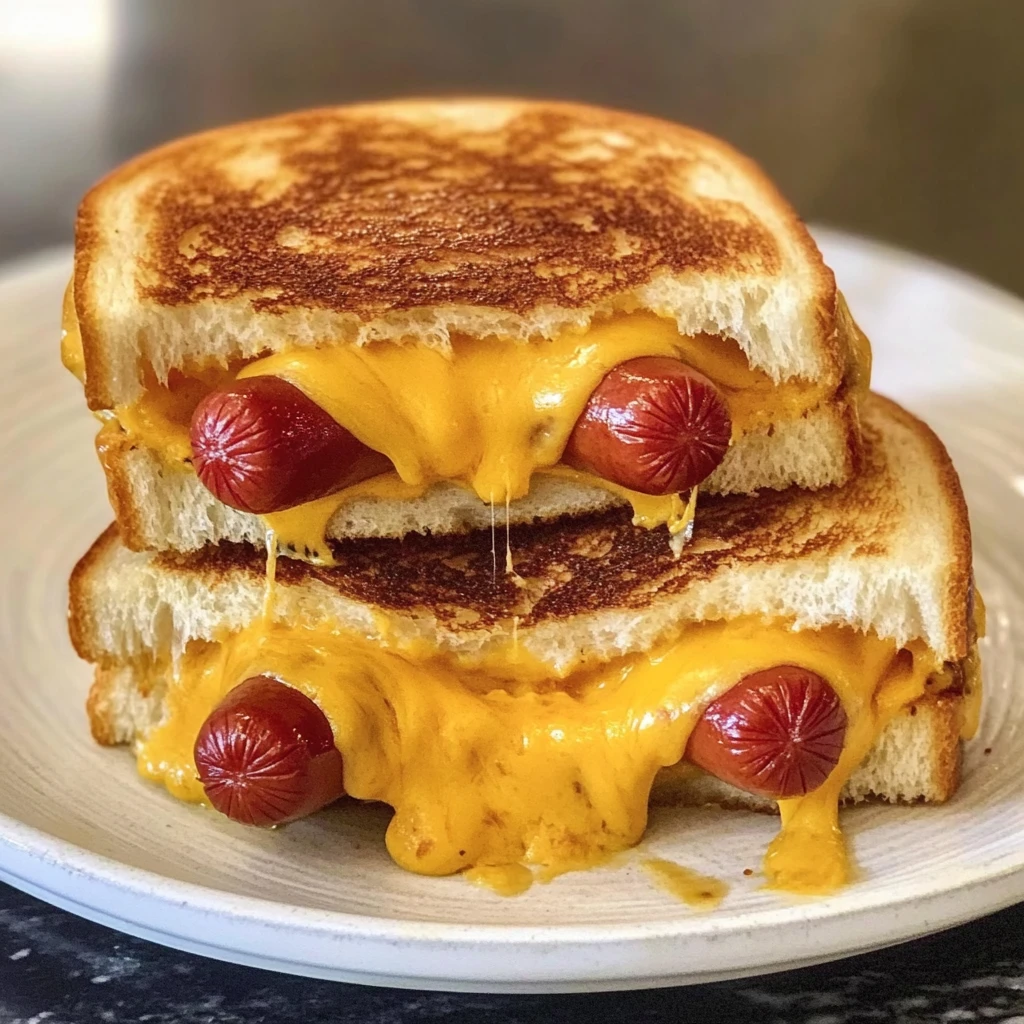 Enjoy Mouthwatering Air Fryer Grilled Cheese Hot Dogs Today! 4 Air Fryer Grilled Cheese Hot Dogs 4 Servings Easy Delicious