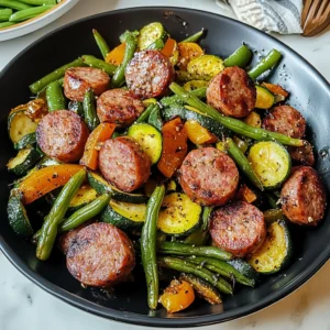 Air Fryer Sausage with Vegetables 30 Minutes Easy Delicious
