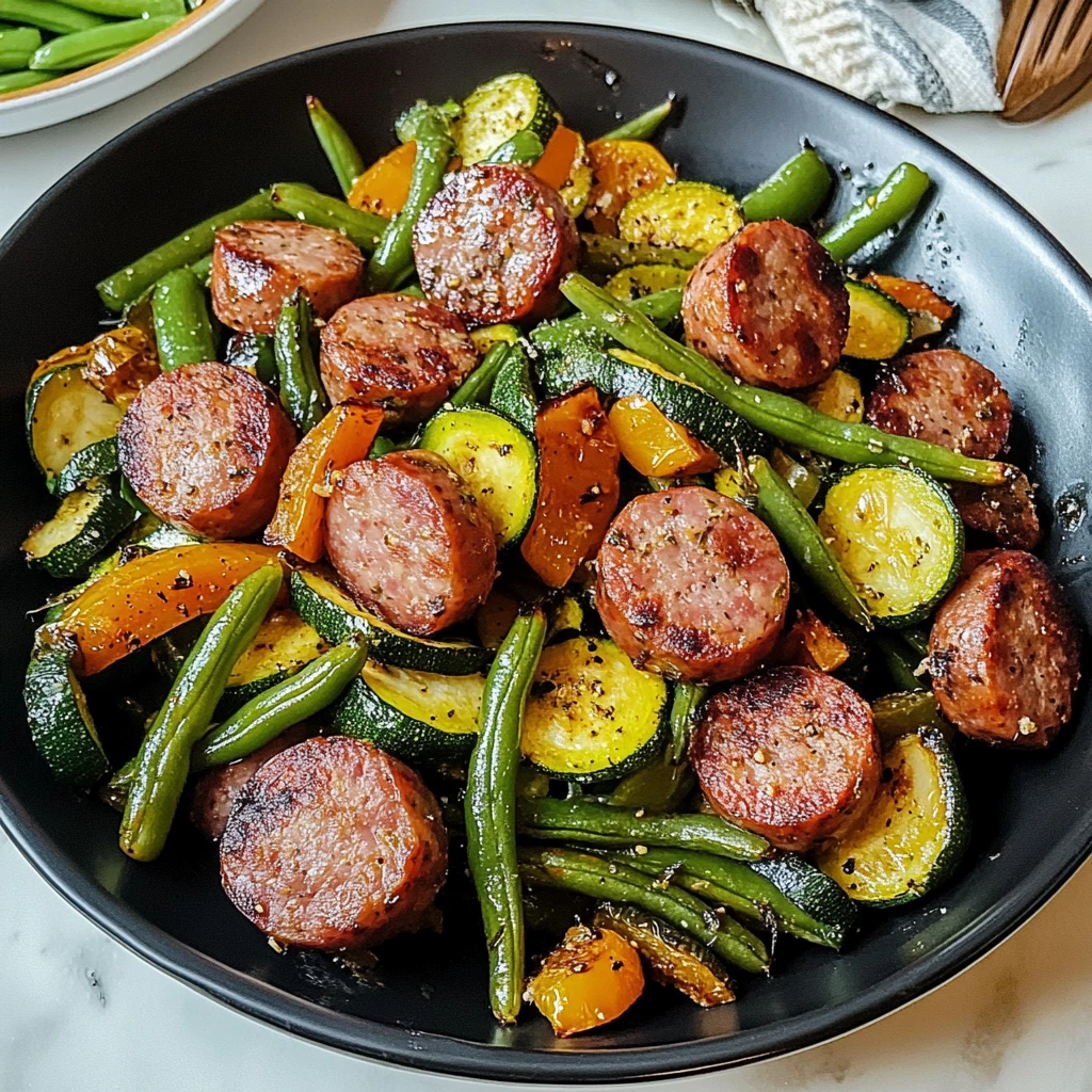Air Fryer Sausage with Vegetables 30 Minutes Easy Delicious