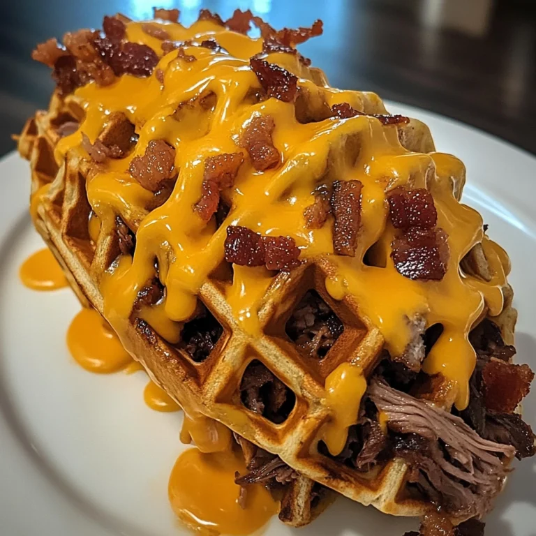 BBQ Brisket Bacon Loaded Cheese Waffle Bombs