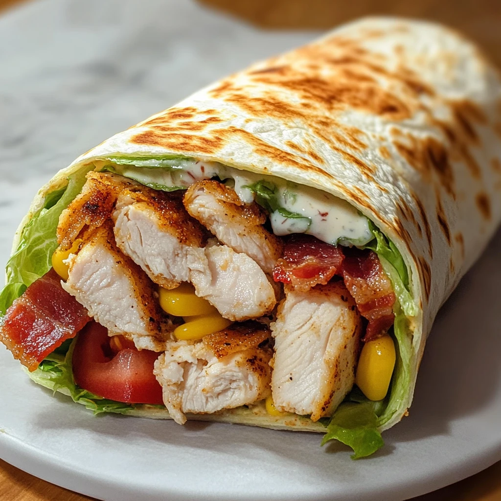 Enjoy the Best BLT Chicken Ranch Wrap for a Tasty Meal! 4 BLT Chicken Ranch Wrap 4 Ingredients Easy Delicious