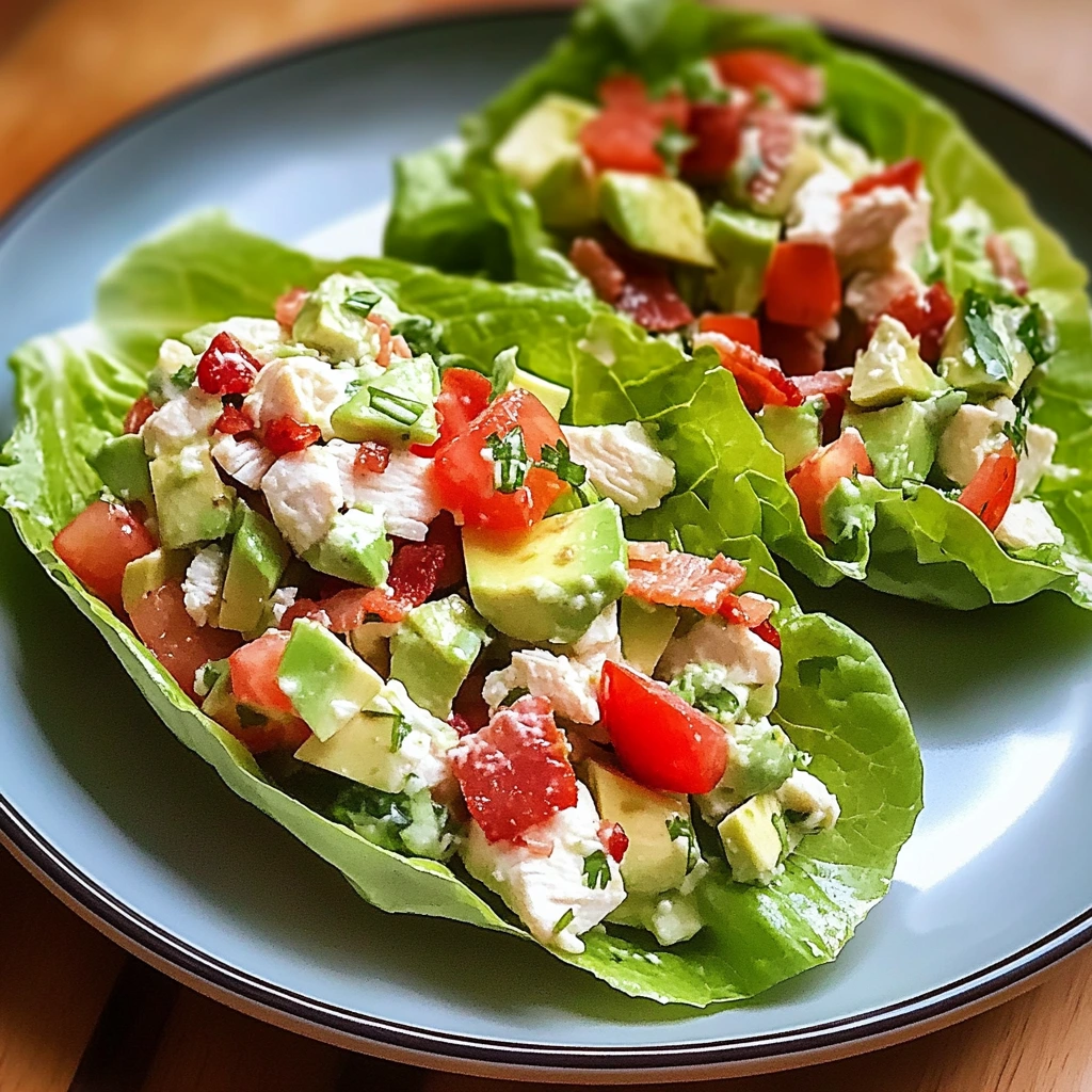 BLT Chicken Salad Lettuce Wraps 4 Servings Easy Delicious