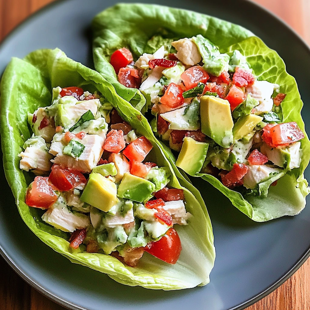 BLT Chicken Salad Lettuce Wraps 4 Servings Easy Delicious