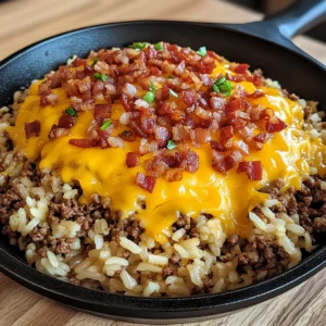 Bacon Cheeseburger Rice Skillet 30 Minutes Ultimate Delicious