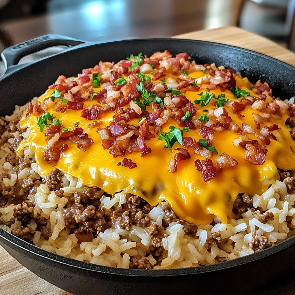 Bacon Cheeseburger Rice Skillet 30 Minutes Ultimate Delicious