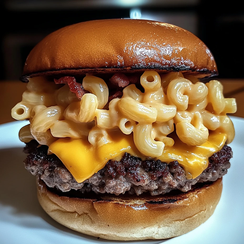 Indulge in Bacon-Loaded Mac and Cheese Stuffed Burgers Today! 4 Bacon-Loaded Mac and Cheese Stuffed Burgers 4 Servings Awesome Delicious