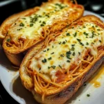 Indulge in Cheesy Spaghetti Garlic Bread for a Flavorful Dinner! 5 Cheesy Spaghetti Garlic Bread 4 Servings Ultimate Delicious