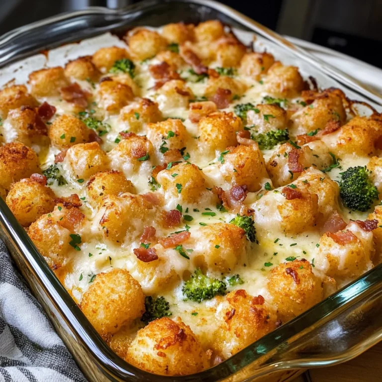 Chicken Alfredo Tater Tot Casserole 4 Servings Ultimate Delicious