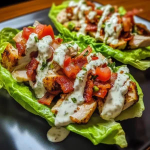 Chicken Bacon Ranch Lettuce Boats 4 Servings Easy Delicious