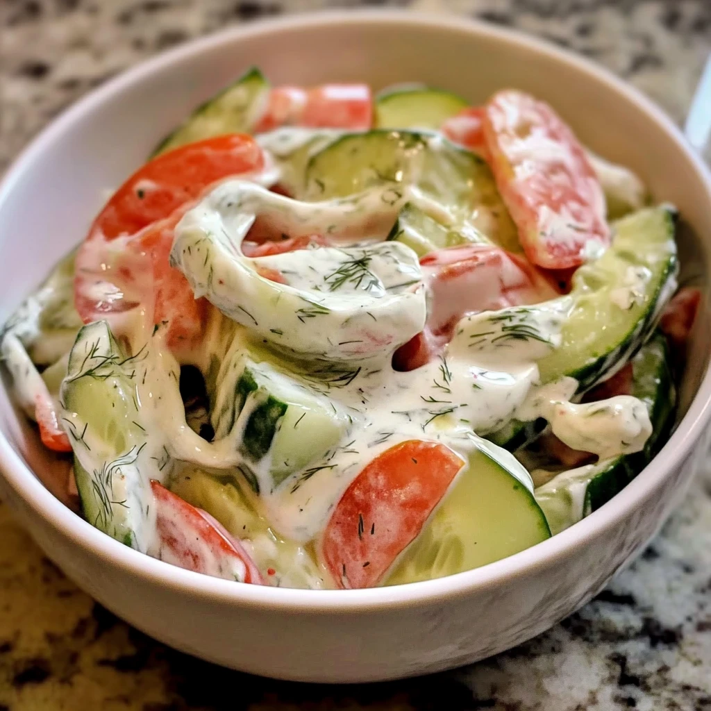 Creamy Cucumber Tomato Salad 4 Servings Easy Delicious