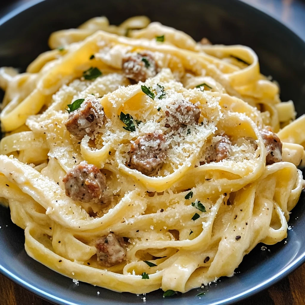 Whip Up Creamy Italian Sausage Fettuccine Pasta in 30 Minutes! 4 Creamy Italian Sausage Fettuccine Pasta 30 Minutes Perfect Delicious