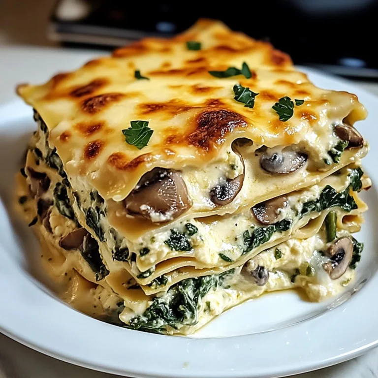 Creamy Spinach Mushroom Lasagna 4 Servings Amazing