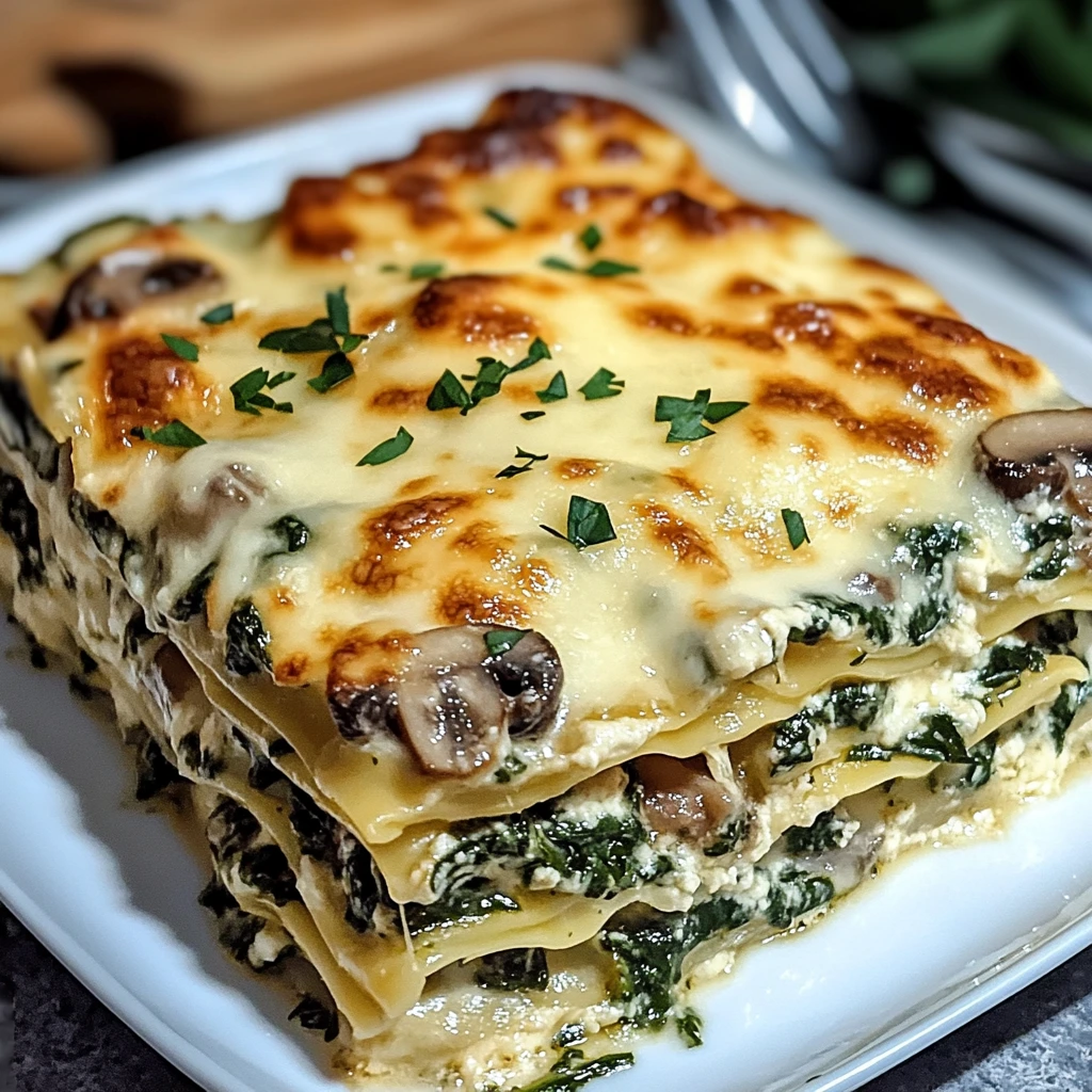 Discover the Joy of Creamy Spinach Mushroom Lasagna Today! 4 Creamy Spinach Mushroom Lasagna 4 Servings Amazing