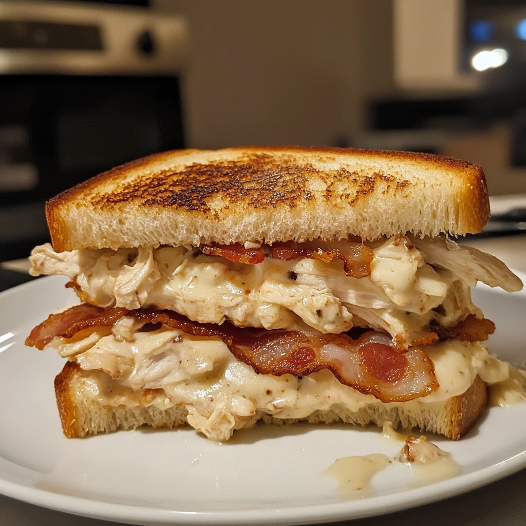 Indulge in Crispy Bacon Alfredo Chicken Loaded Sandwich Melts Today! 4 Crispy Bacon Alfredo Chicken Loaded Sandwich Melts 30 Minutes Easy Delicious