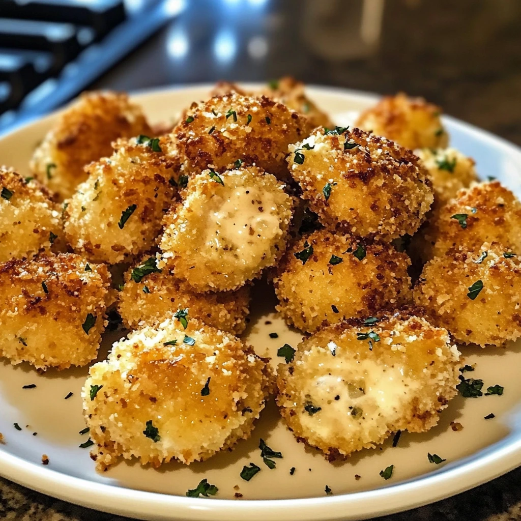 Indulge in Crispy Garlic Parm Alfredo Bites for Your Next Gathering 4 Crispy Garlic Parm Alfredo Bites 4 Servings Amazing