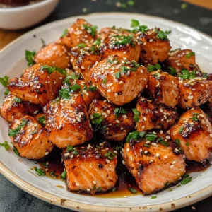 Crispy Honey Garlic Salmon Bites 4 Servings Amazing