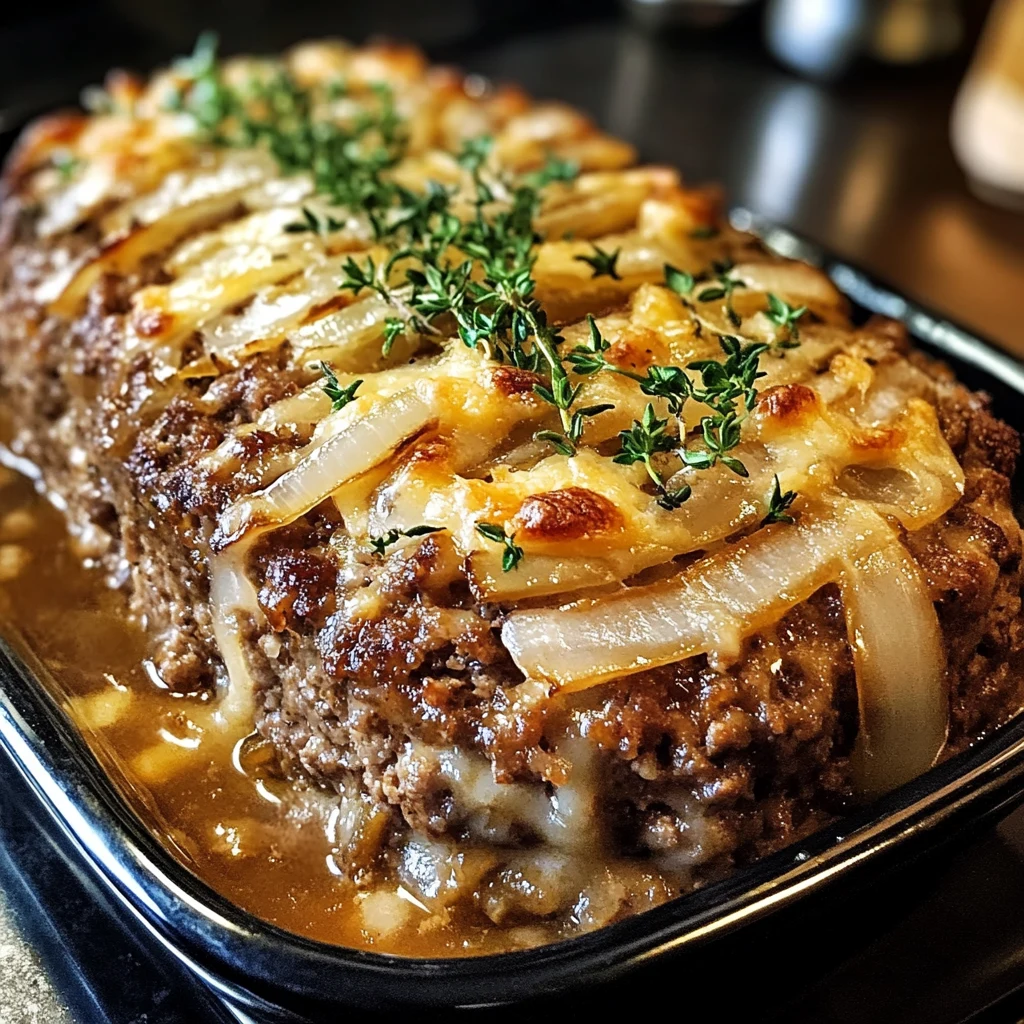 Indulge in French Onion Meatloaf for a Cozy Dinner Delight 4 French Onion Meatloaf 4 Servings Perfect Delicious