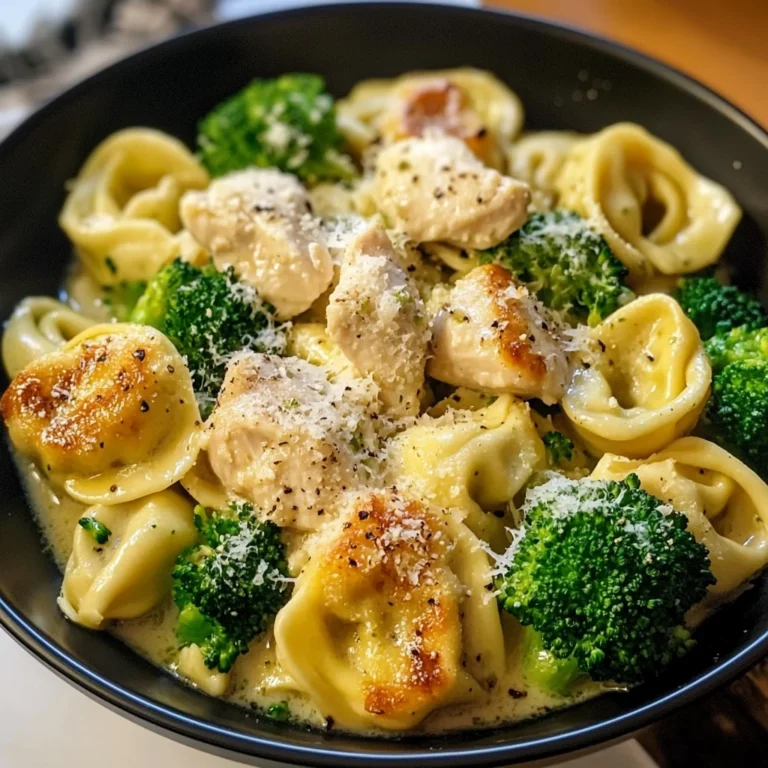 Garlic Parmesan Tortellini with Chicken and Broccoli - 5 Steps to Delicious