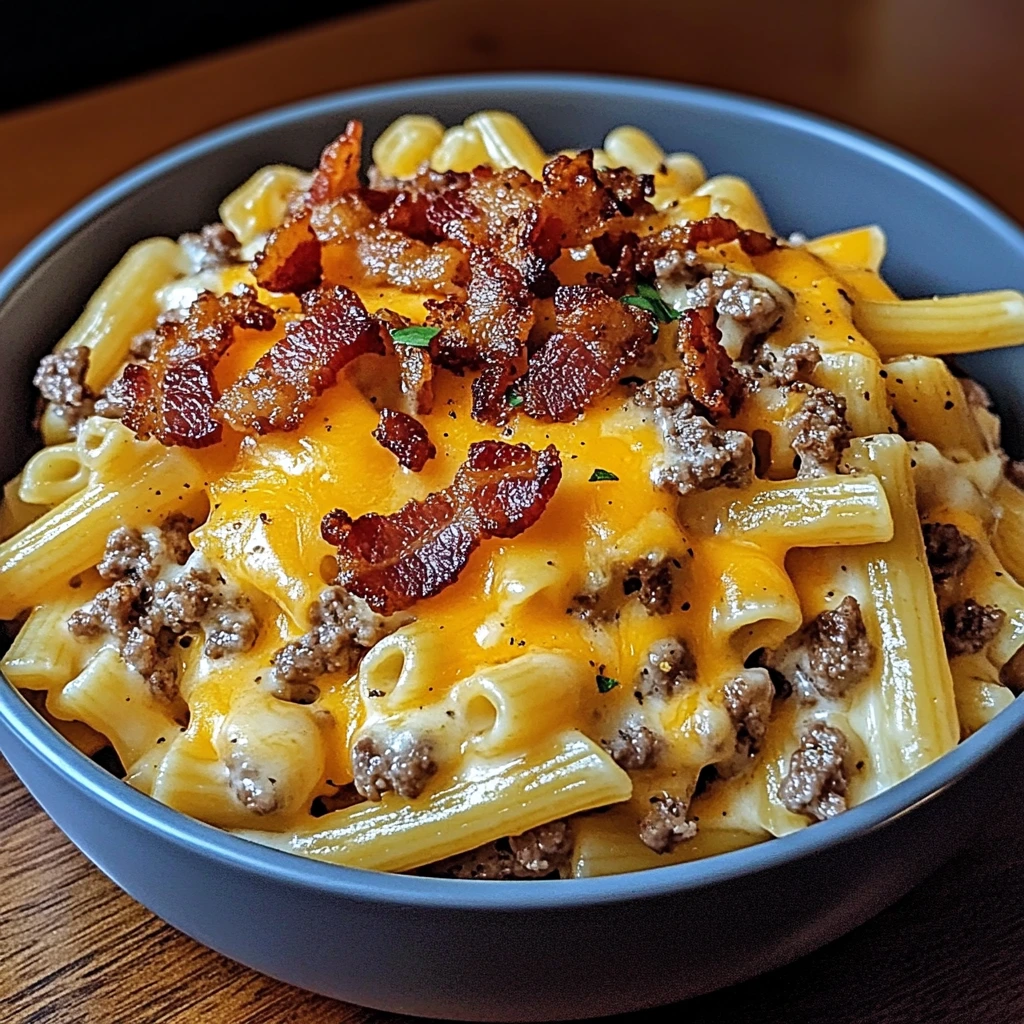 Discover the Best Loaded Bacon Cheeseburger Pasta Recipe Today! 4 Loaded Bacon Cheeseburger Pasta 30 Minutes Ultimate Delicious