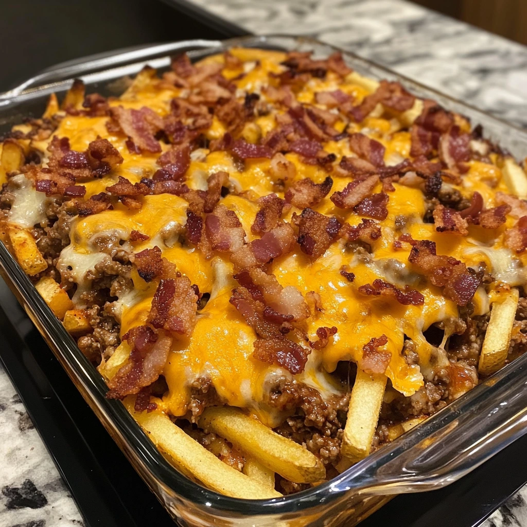Loaded Cheeseburger Bacon Fry Casserole 30 Minutes Easy Delicious