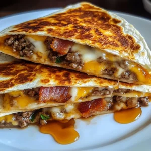 Maple Bacon Cheeseburger Quesadillas 4 Servings Awesome Delicious