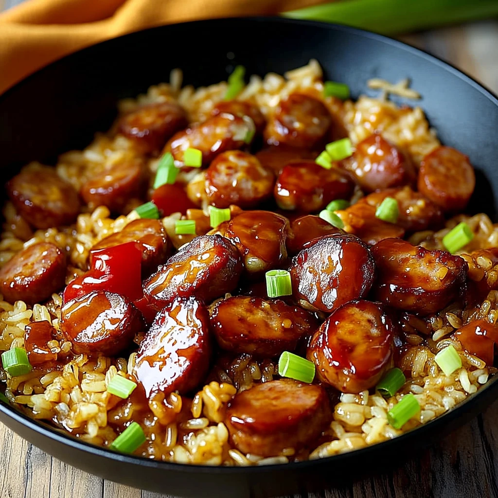 Discover the Joy of One Pan Sweet And Tangy BBQ Sausage Rice Today! 4 One Pan Sweet And Tangy BBQ Sausage Rice 30 Minutes Easy Delicious