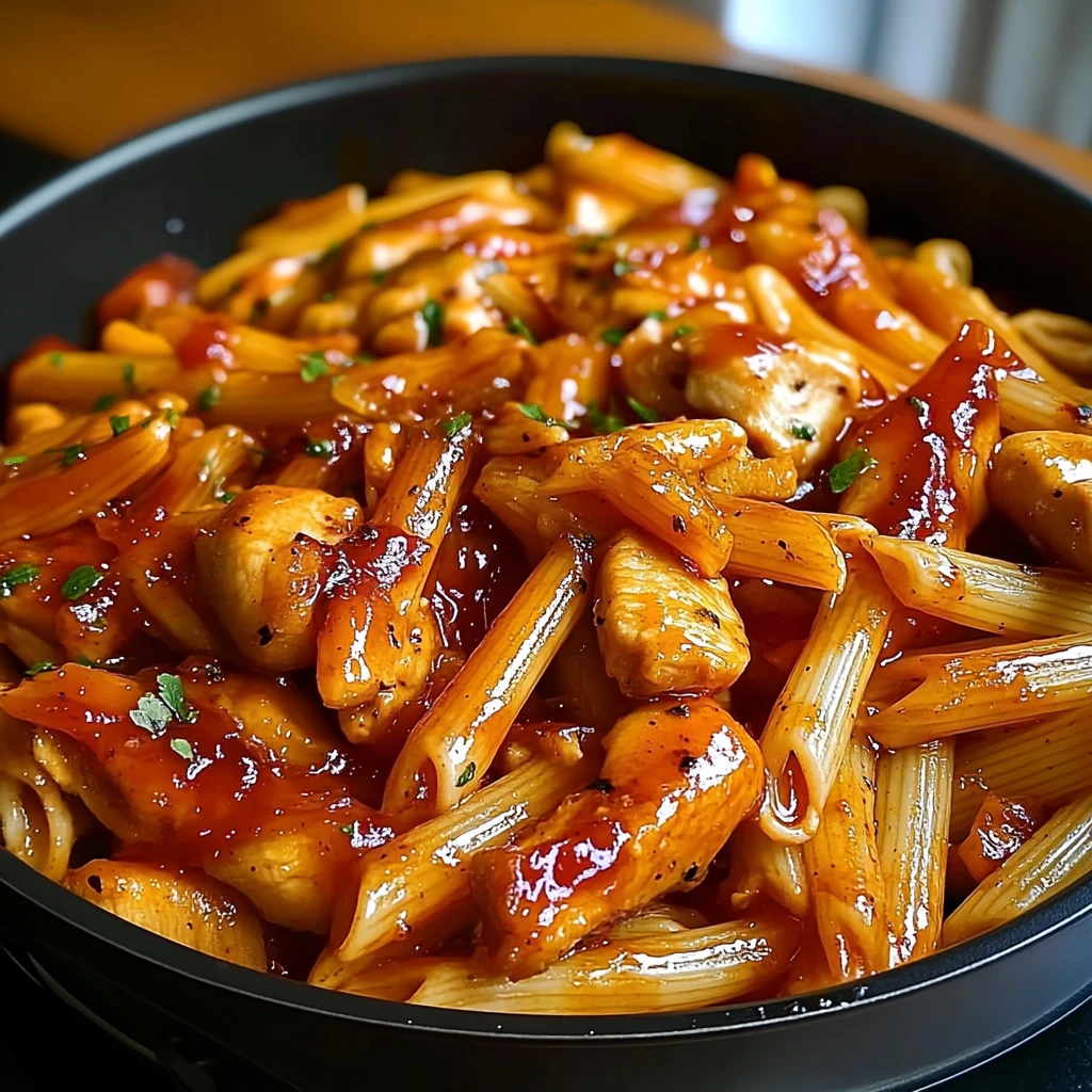 Create One-Pan Tangy Honey BBQ Chicken Penne in Just 30 Minutes! 4 One-Pan Tangy Honey BBQ Chicken Penne 30 Minutes Easy Delicious