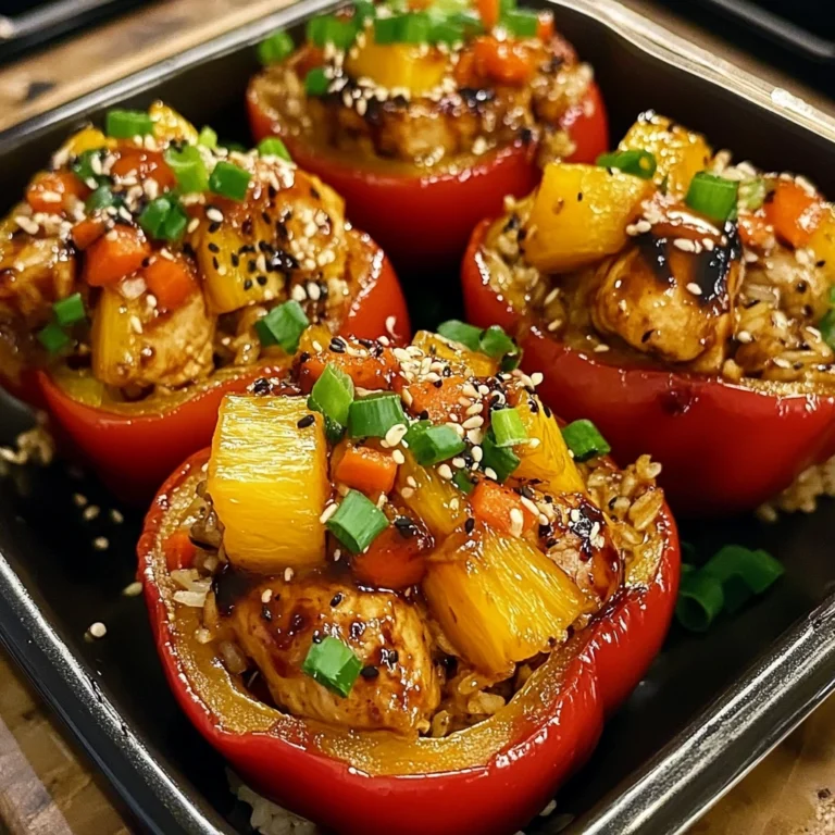 Pineapple Teriyaki Chicken Stuffed Bell Peppers 30 Minutes Quick Delicious