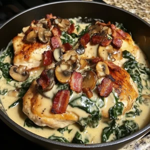 Smothered Chicken with Creamed Spinach 4 Servings Amazing