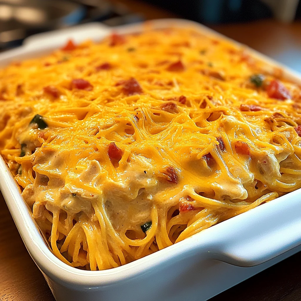 Spicy Southern Cheesy Chicken Spaghetti Casserole 30 Minutes Ultimate Delicious