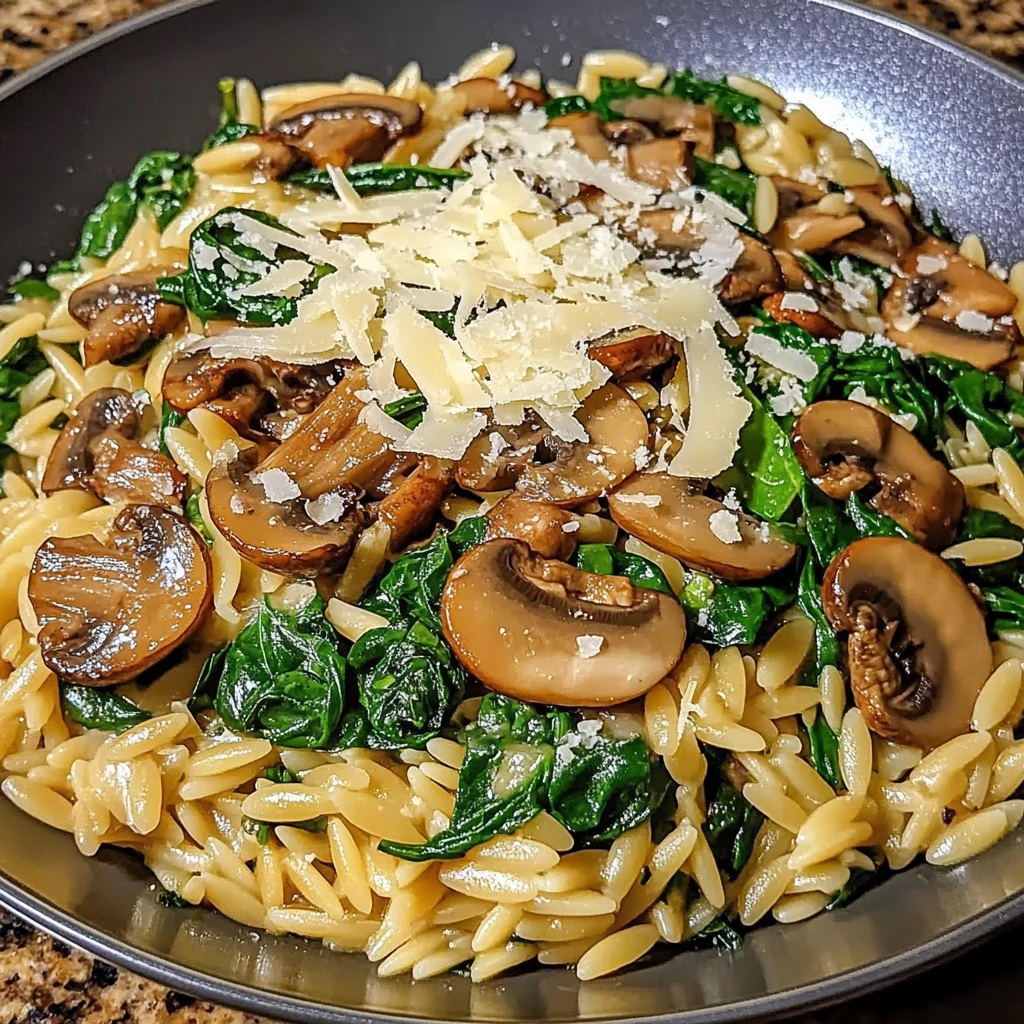 Spinach Mushroom Orzo Skillet 30 Minutes Ultimate Delicious