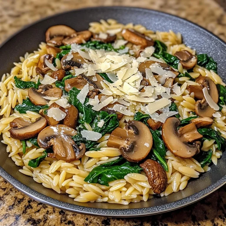 Spinach Mushroom Orzo Skillet 30 Minutes Ultimate Delicious