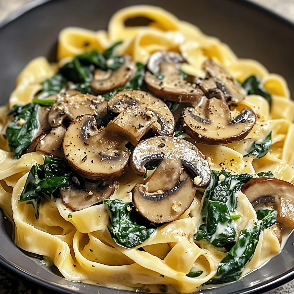 Create a Creamy Spinach Mushroom Pasta That Everyone Will Love 4 Spinach Mushroom Pasta 4 Servings Easy Delicious