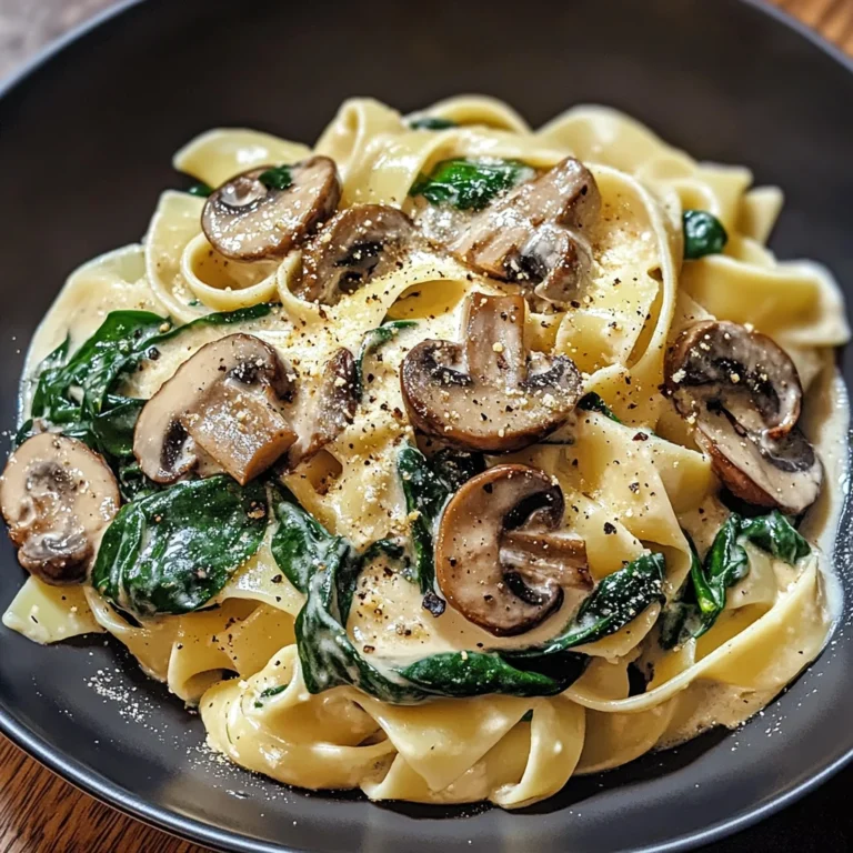 Spinach Mushroom Pasta 4 Servings Easy Delicious