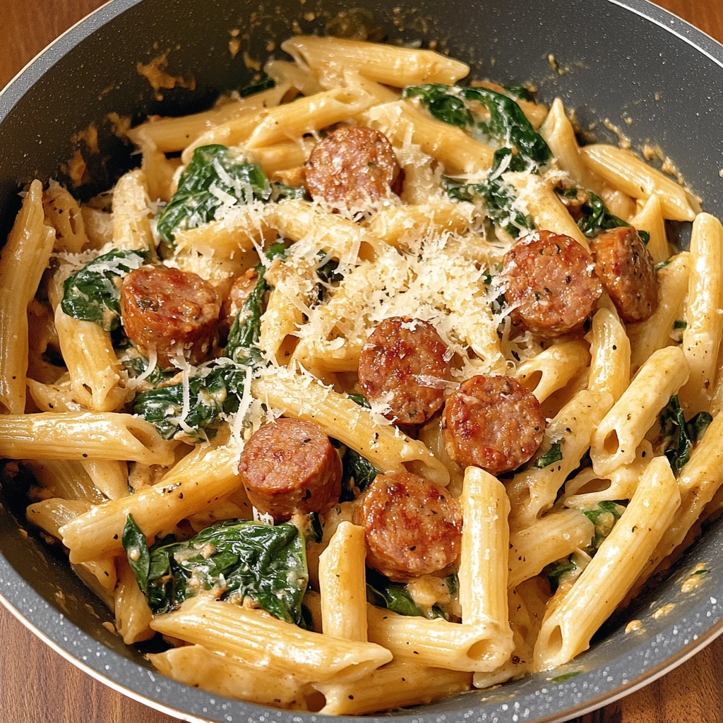 Tuscan Sausage Pasta in Creamy Sauce 7 Ingredients Ultimate Delicious