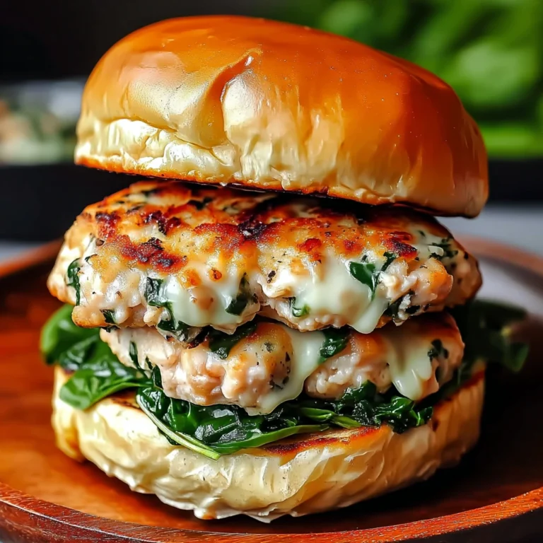 White Cheddar and Spinach Chicken Burgers 4 Servings Easy Delicious