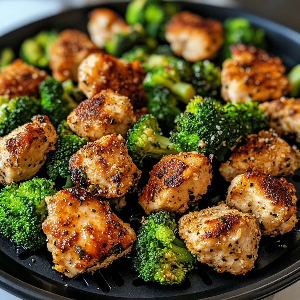 Make Air Fryer Chicken Bites and Broccoli for a Quick Dinner! 4 Air Fryer Chicken Bites and Broccoli 30 Minutes Easy Delicious