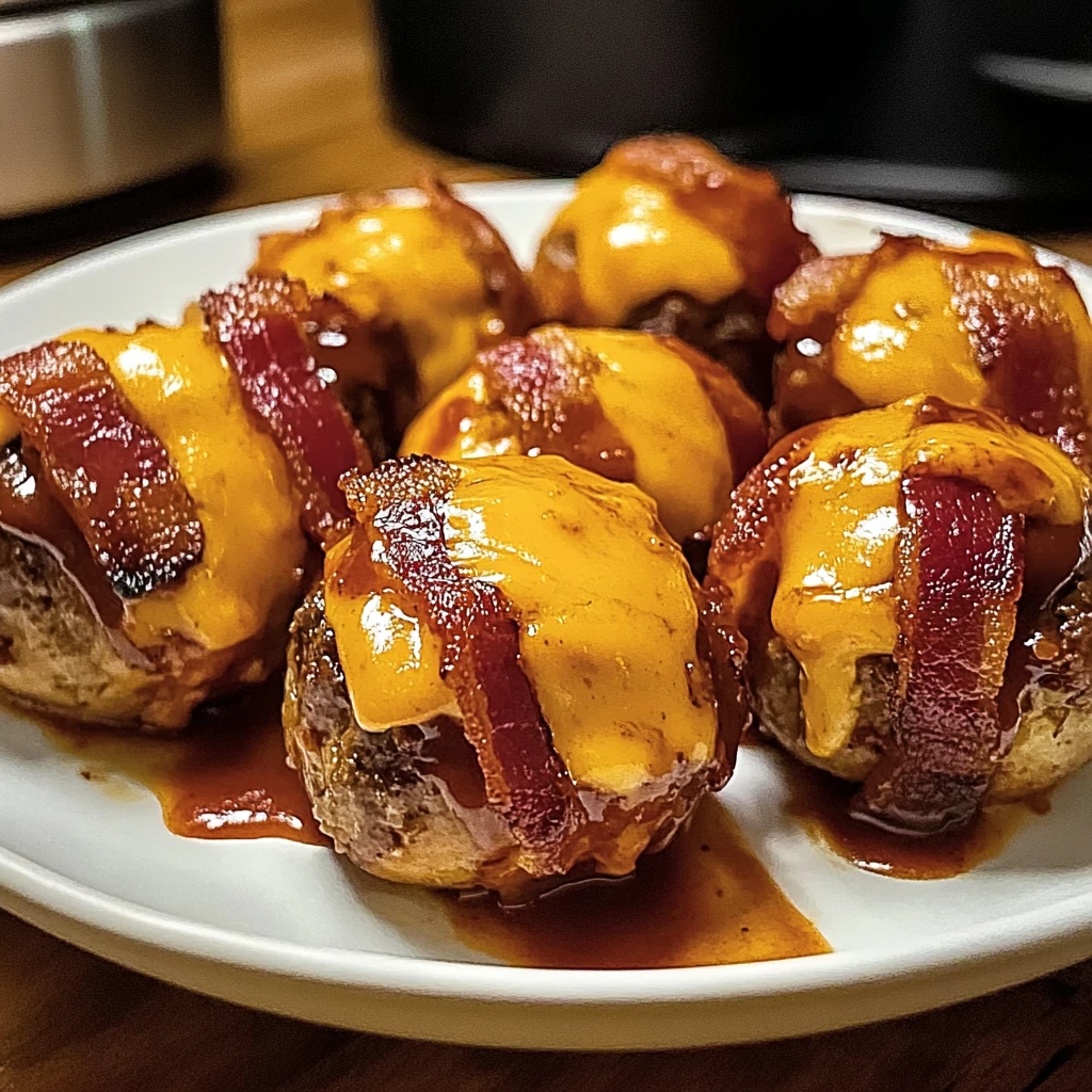 Indulge in Cheddar-Stuffed BBQ Bacon Bombs for Game Day Fun! 4 Cheddar-Stuffed BBQ Bacon Bombs 30 Minutes Ultimate Delicious