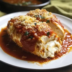 Chicken Parmesan Stuffed with Cream Cheese 4 Servings Awesome Delicious