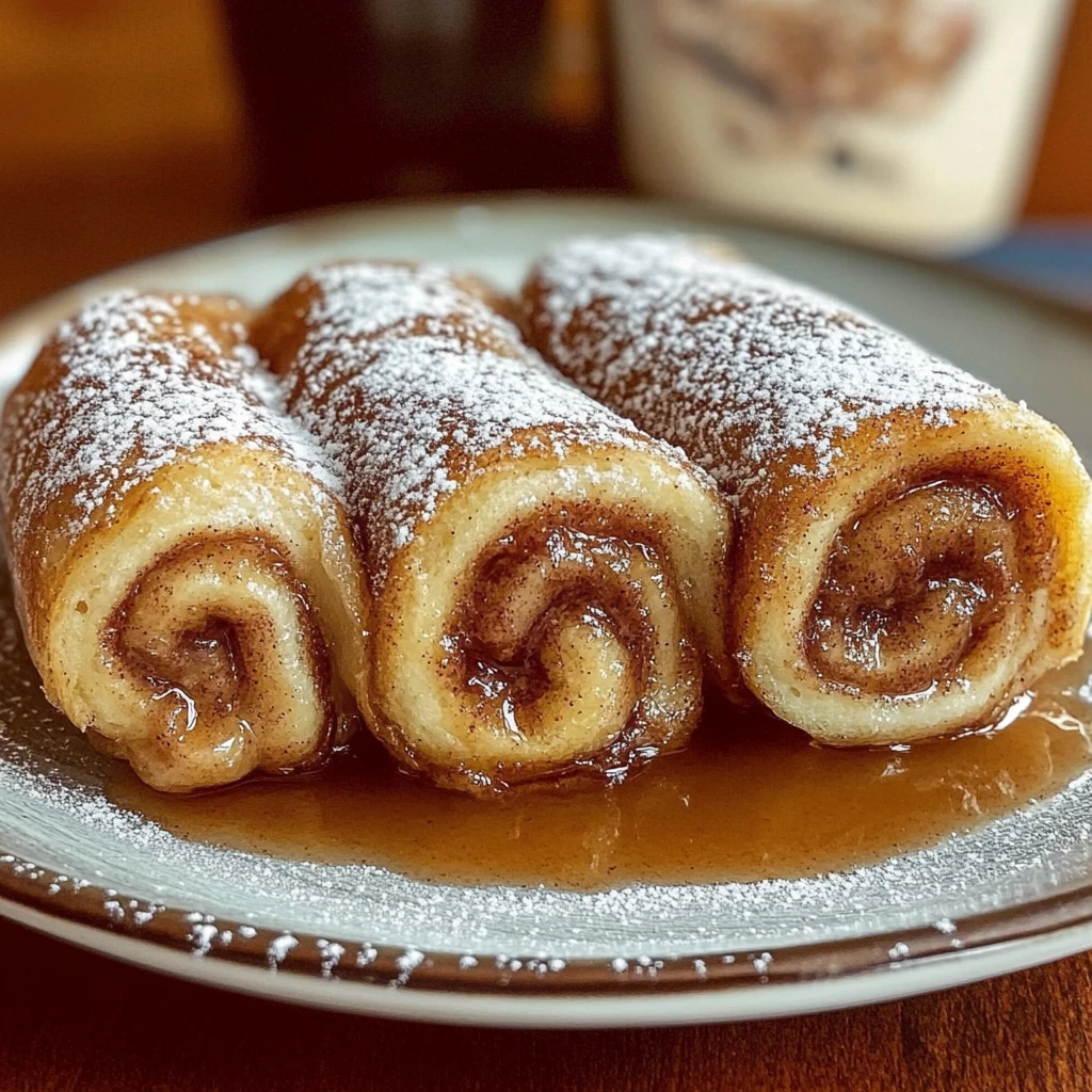 Indulge in Cinnamon Roll French Toast Rolls for Breakfast Today! 4 Cinnamon Roll French Toast Rolls 5 Steps Easy Delicious