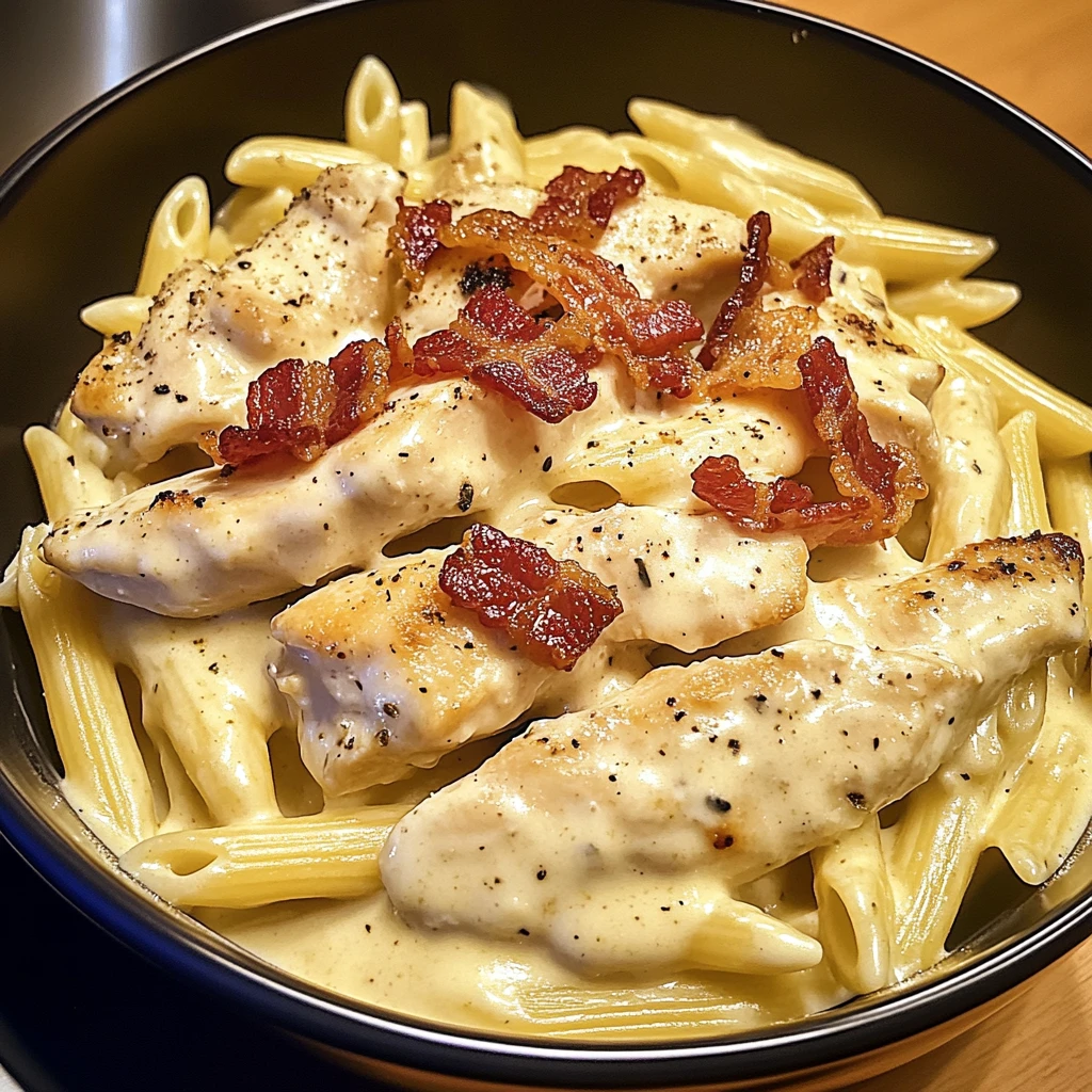Indulge in Creamy Bacon Ranch Chicken Pasta for a Quick Dinner Delight! 4 Creamy Bacon Ranch Chicken Pasta 30 Minutes Awesome Delicious