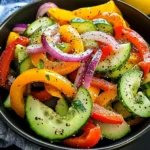 Refreshing Cucumber Sweet Pepper Salad Recipe for Summer Fun 5 Cucumber Sweet Pepper Salad 4 Servings Easy Delicious