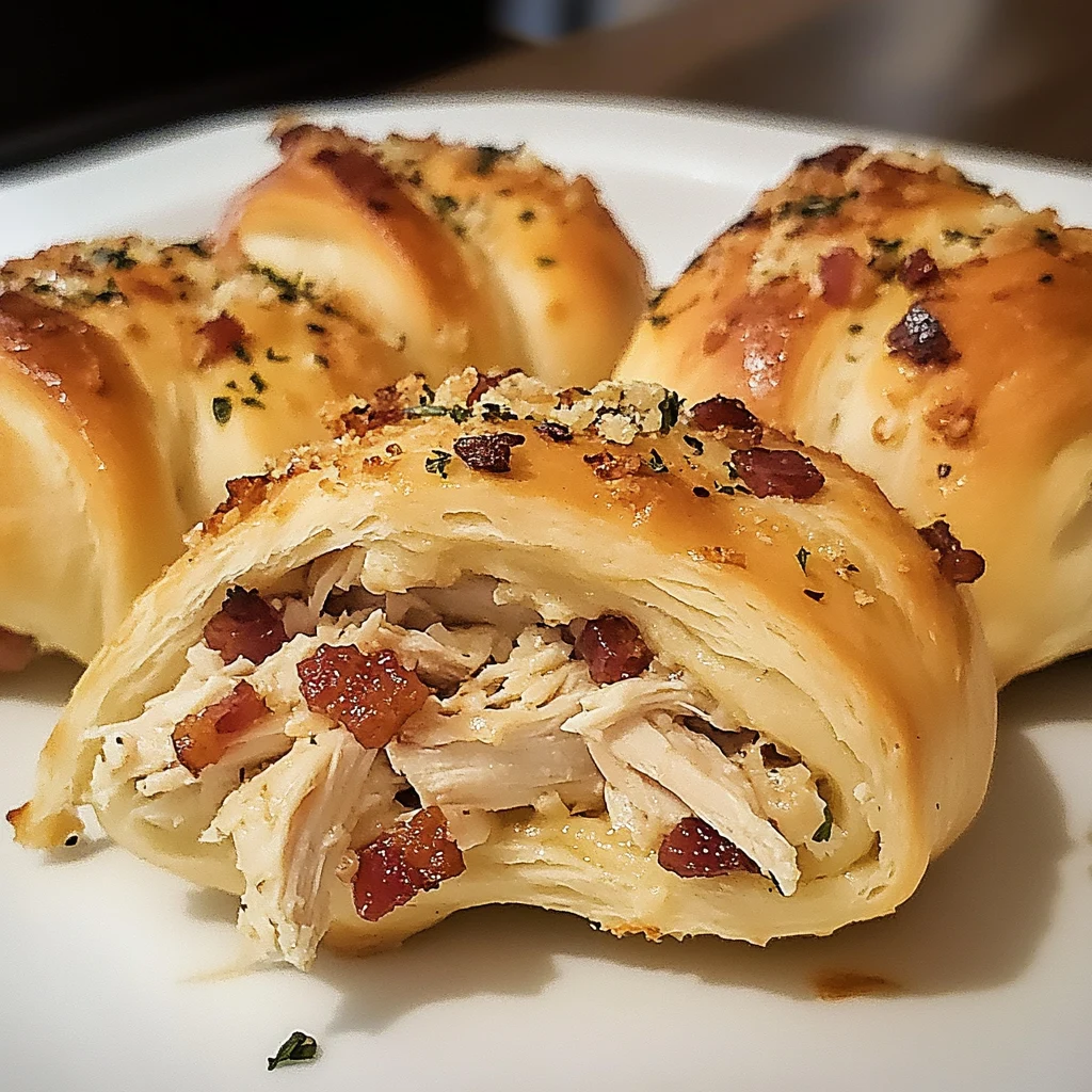 Indulge in Garlic-Parmesan Chicken Bacon Stuffed Crescent Bombs Today! 4 Garlic-Parmesan Chicken Bacon Stuffed Crescent Bombs 30 Minutes Easy Delicious