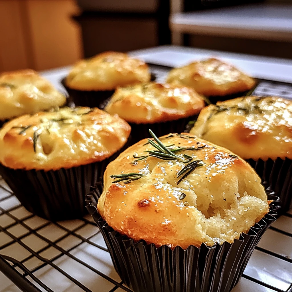 Bake Irresistible Golden Crust Garlic Rosemary Focaccia Muffins Today! 4 Golden Crust Garlic Rosemary Focaccia Muffins - 5 Steps Ultimate Delicious