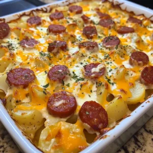 Kielbasa Sausage Cheesy Potato Casserole 30 Minutes Easy Delicious
