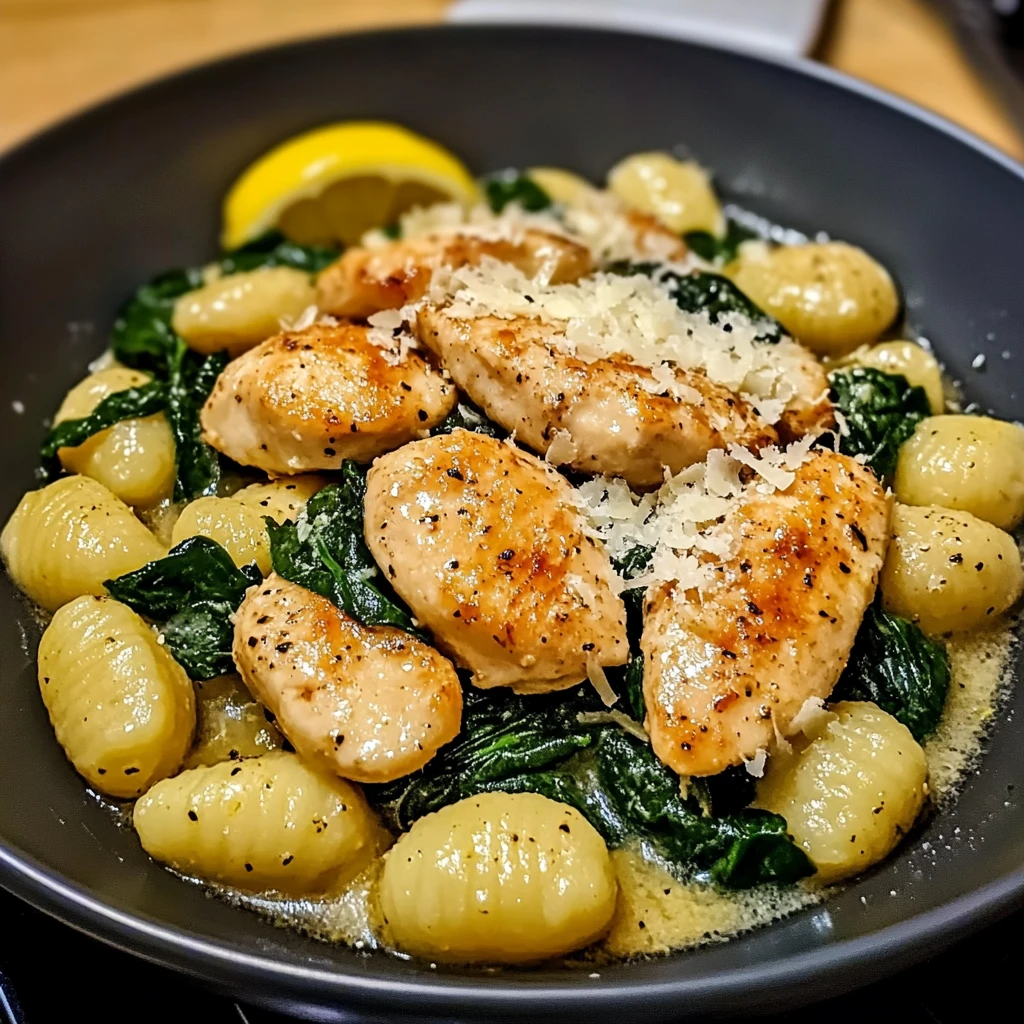 Experience the Creamy Delight of Lemon Chicken Gnocchi Today! 4 Lemon Chicken Gnocchi 4 Servings Easy Delicious
