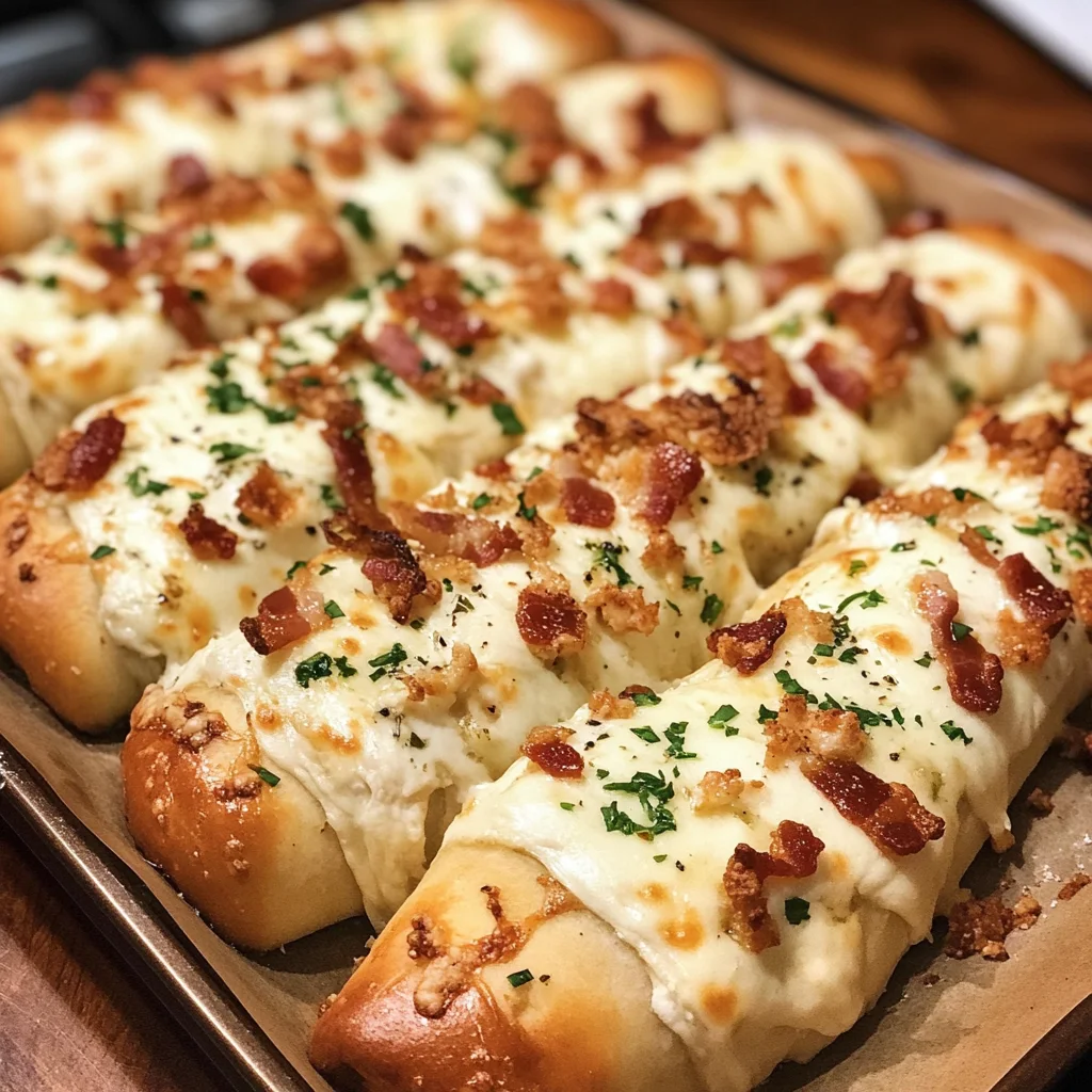 Indulge in Monster Chicken Bacon Ranch Breadstick Bombs Today! 4 Monster Chicken Bacon Ranch Breadstick Bombs 15 Minutes Easy Delicious