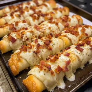 Monster Chicken Bacon Ranch Breadstick Bombs 15 Minutes Easy Delicious