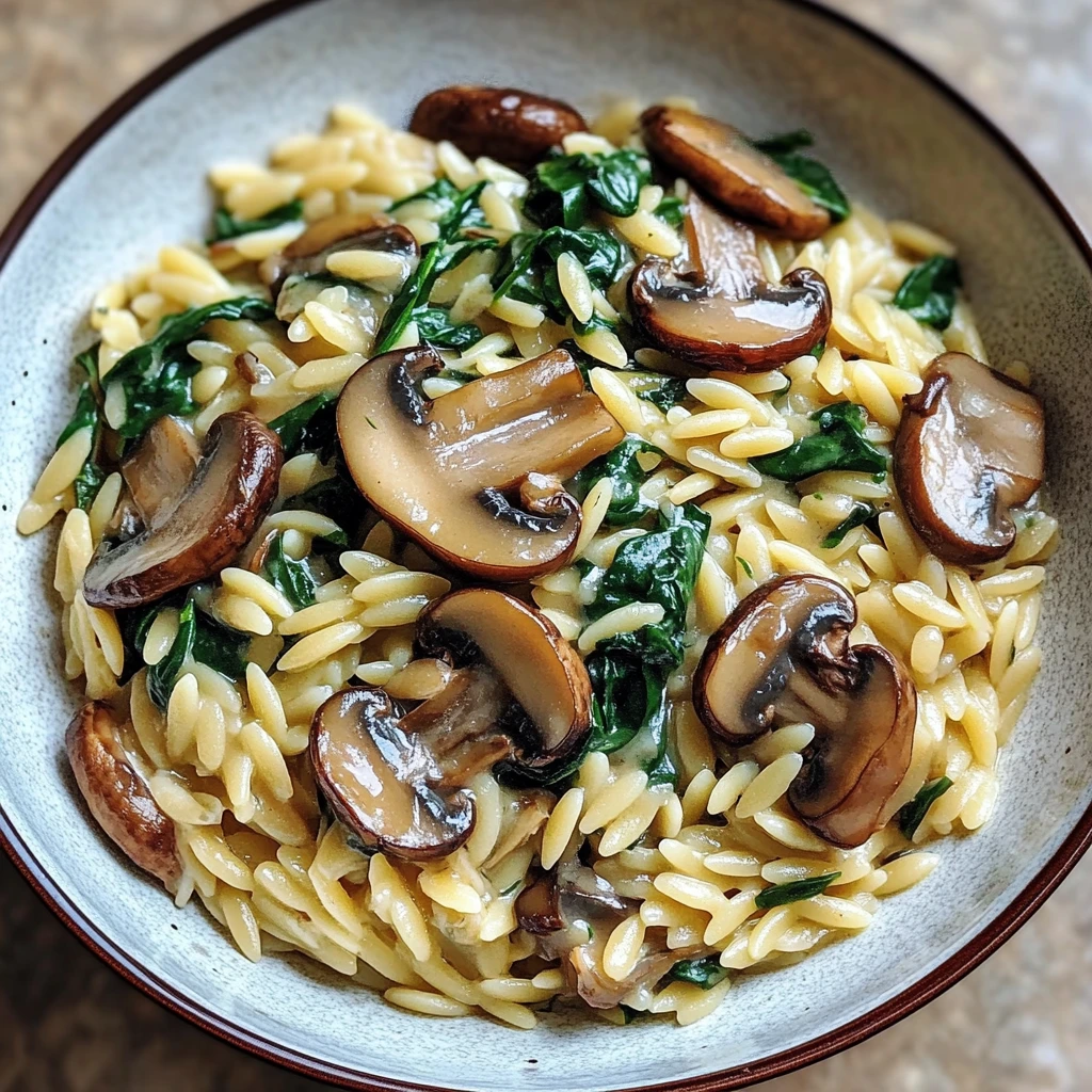 Mushroom and Spinach Orzo 30 Minutes Easy Delicious