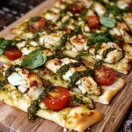 Discover the Best Pesto Chicken Flatbread Recipe Ever! 5 Pesto Chicken Flatbread 4 Servings Easy Delicious